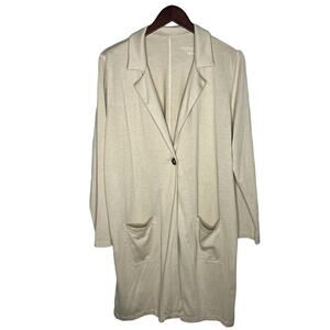 Soft Surroundings Cardigan Topper Size PXL Slouchy Pockets Lagenlook Beige